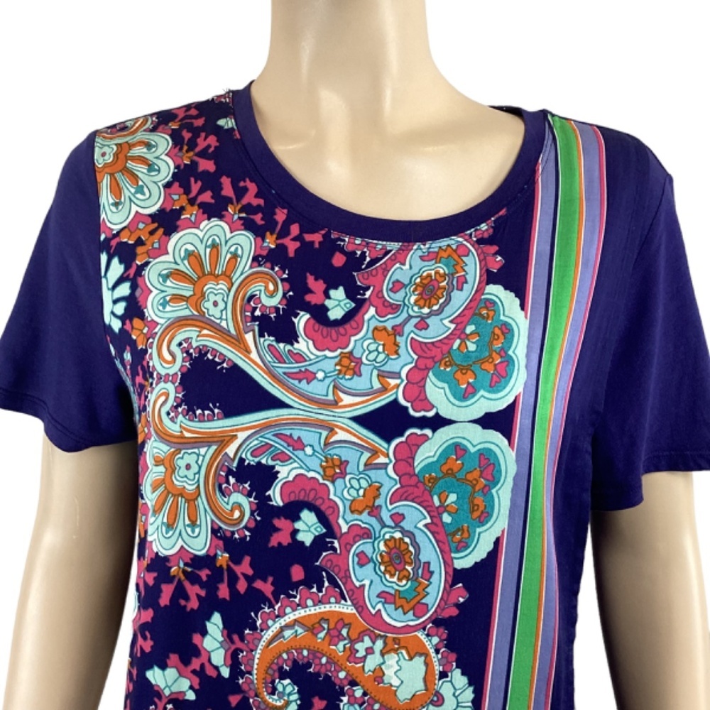 Maeve Anthropologie Maddie Printed Top Size Small Paisley Print Stretch Blouse - Picture 6 of 11